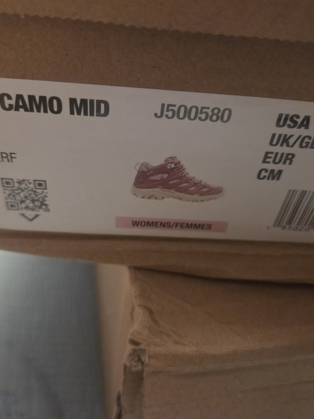 Merrell Women's Rose Camo Suede And Mesh Hiking Sneakers Size 8m (Merrell MOAB. - Picture 3 of 3